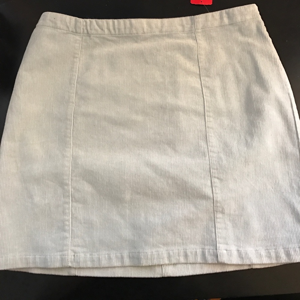 Light Blue Corduroy Mini-Skirt