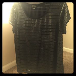 Metallic mesh striped TShirt