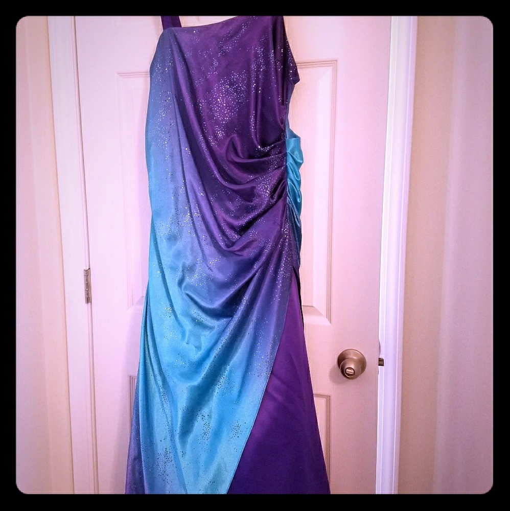 Prom Dress, Purple & Turquoise