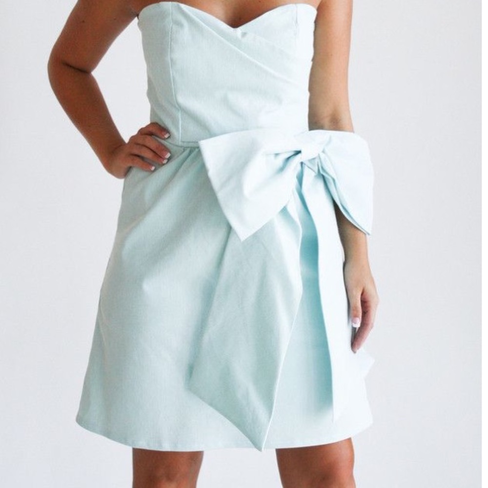 Judith March blue strapless dress size M with bow