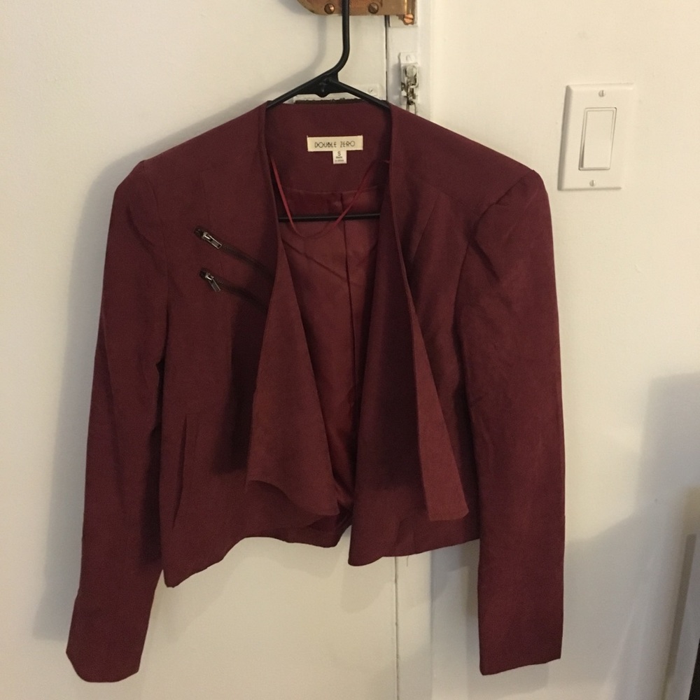 Draped Suede Burgundy Jacket