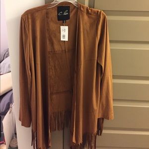 Suede jacket with fringe