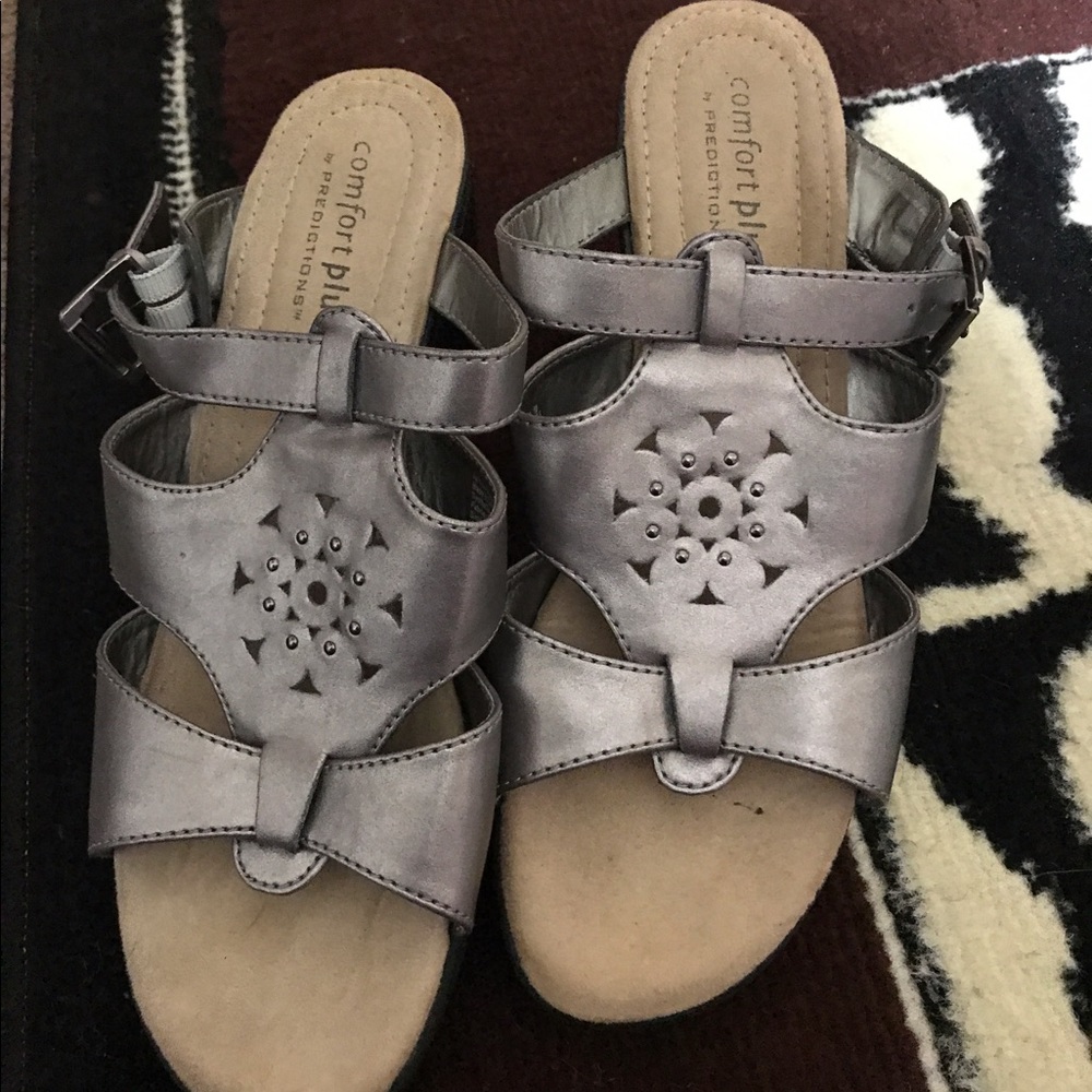 Silver Sandals, wore once.