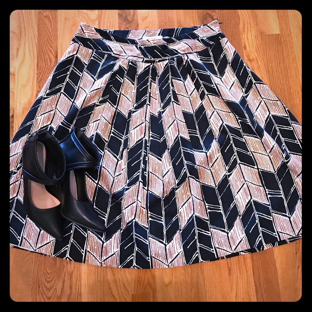 Black and Tan Tribal Print Skirt