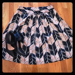 Black and Tan Tribal Print Skirt