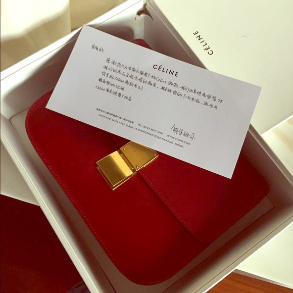 Celine box red middle size - Picture 4 of 4