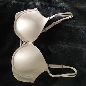 Nude lightly lined Victoria's Secret Demi Bra