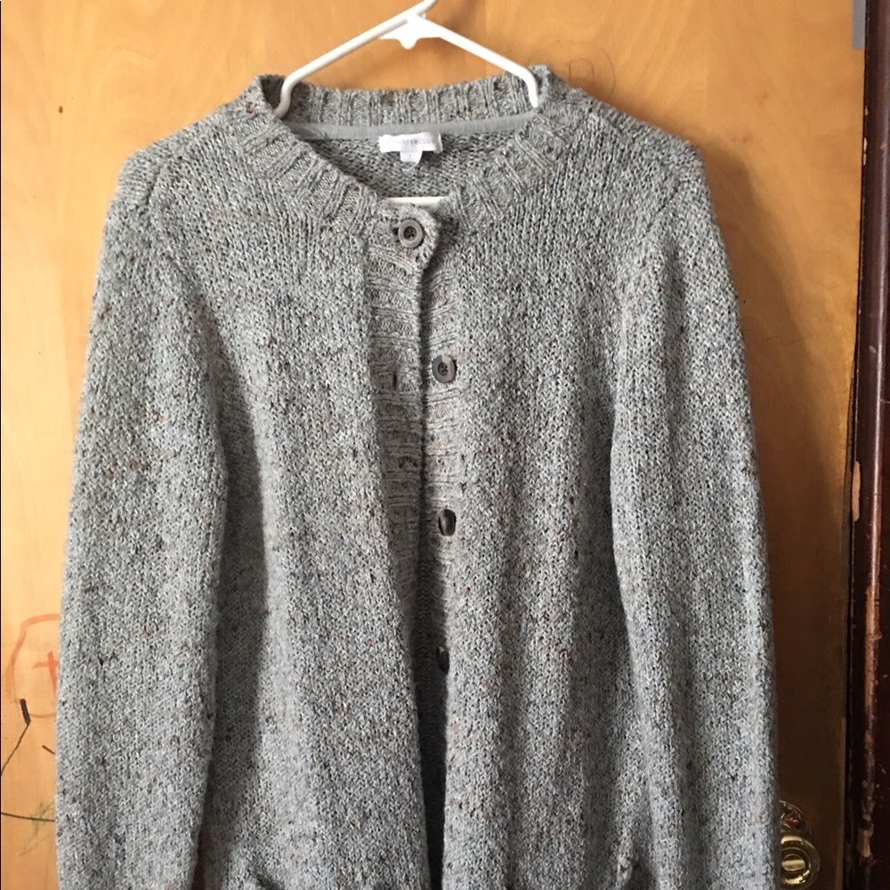 Gray Buttoned Cardigan w/ Pockets