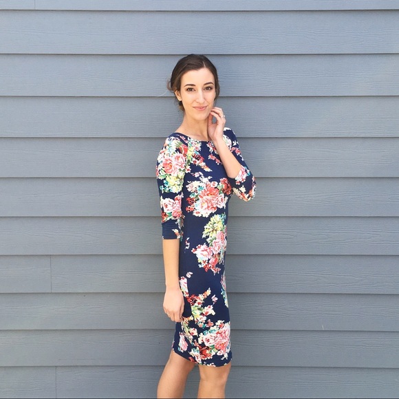 bright floral midi dress - Picture 2 of 4
