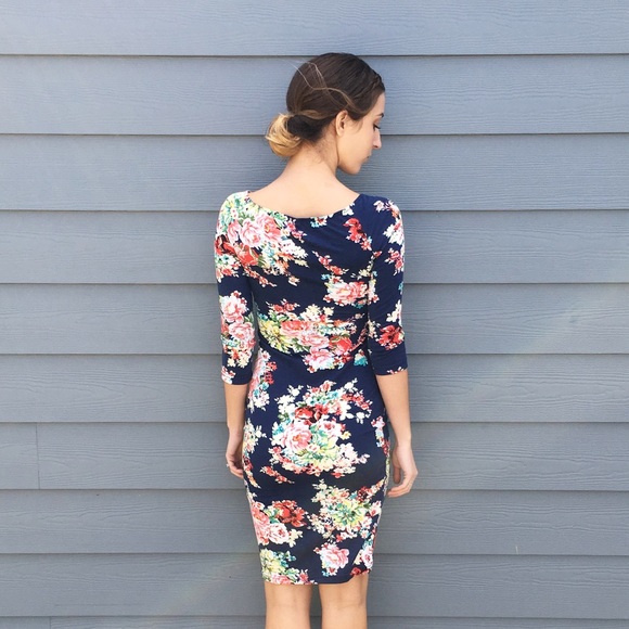 bright floral midi dress - Picture 4 of 4