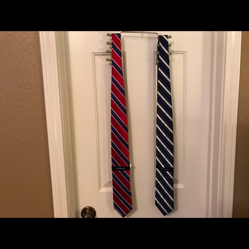 Bundle of 2 Croft & Barrow Neck Ties Dress Neckties Diagonal Stripes NWT