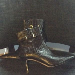 Dark brown gator like shoe boots