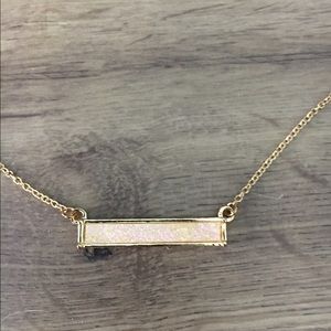 Pink Druzy Gold Necklace