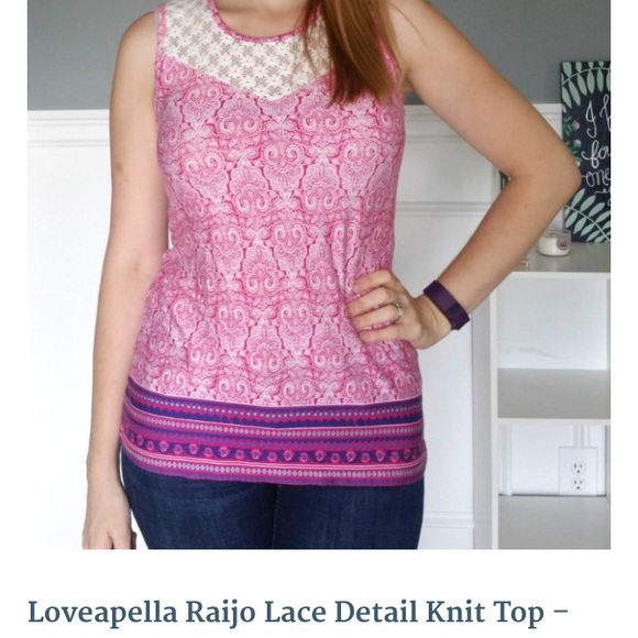 SOLD-Loveapella Raijo Lace Detail Knit Top - Picture 1 of 3
