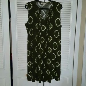 Olive green spring dress