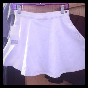 White High Waisted Jean Skirt