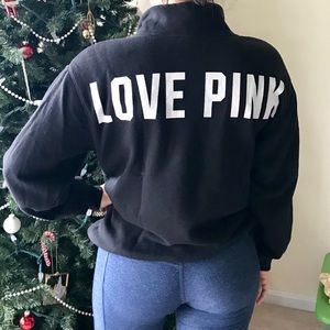 Pink Victoria Secret 1/4 Zip Sweatshirt