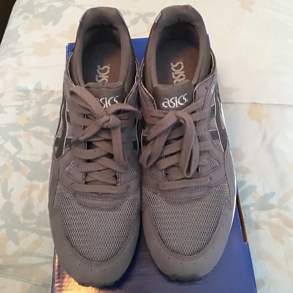 Grey and dark grey asics