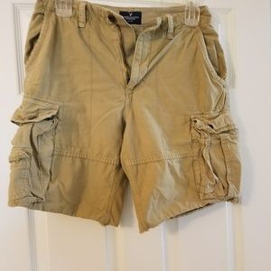 Khaki Cargo Shorts, Cut Off Style