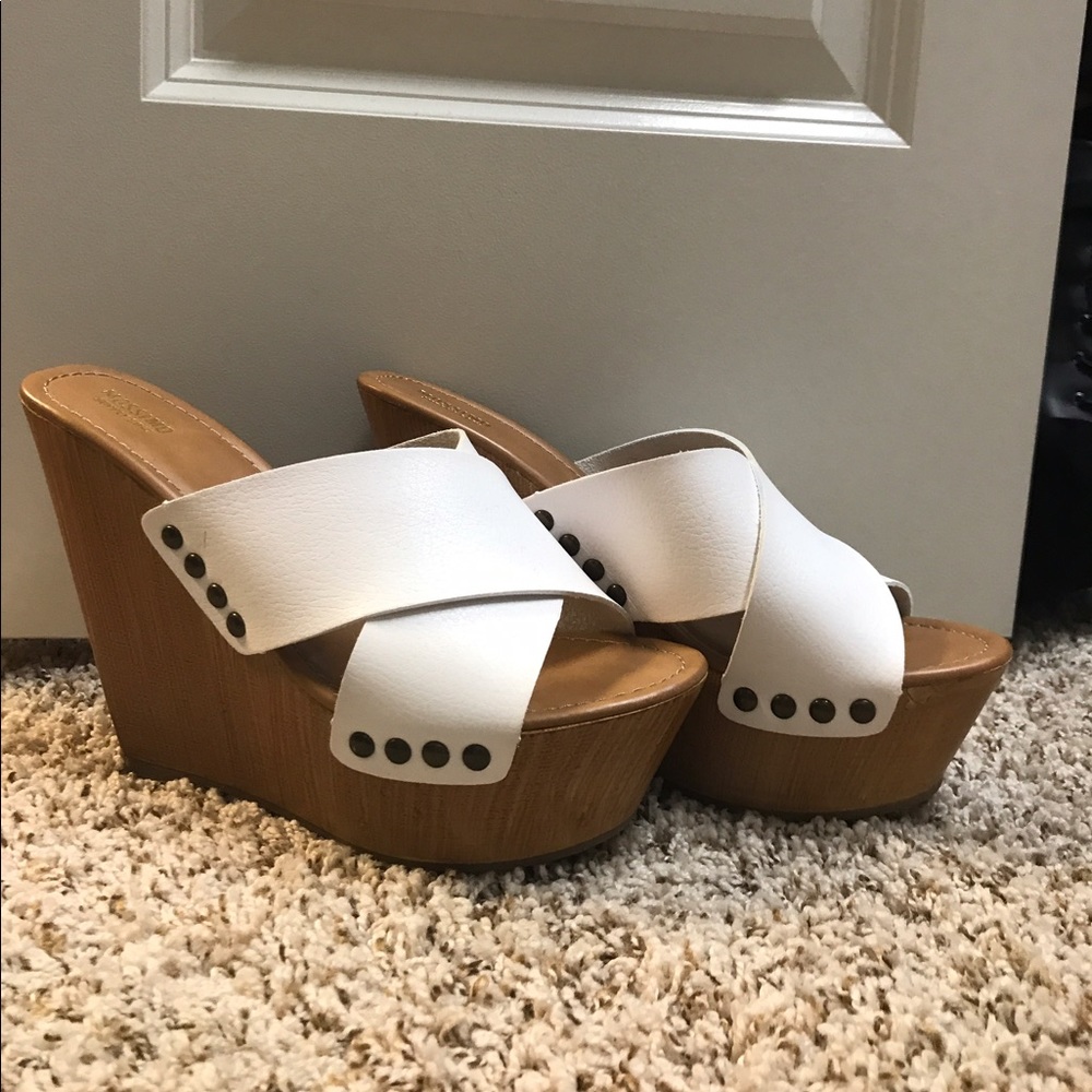White Wedges with Faux wood here