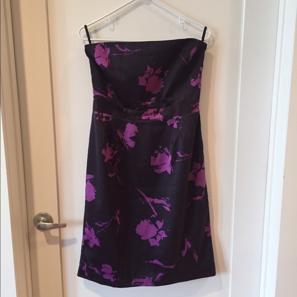 FINAL PRICE DROP! Purple floral strapless BR dress