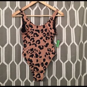 ASOS New Look Leopard One Piece Swimsuit S