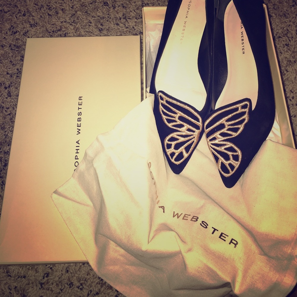 Sophia Webster Bibi Butterfly Emb. Suede Flat