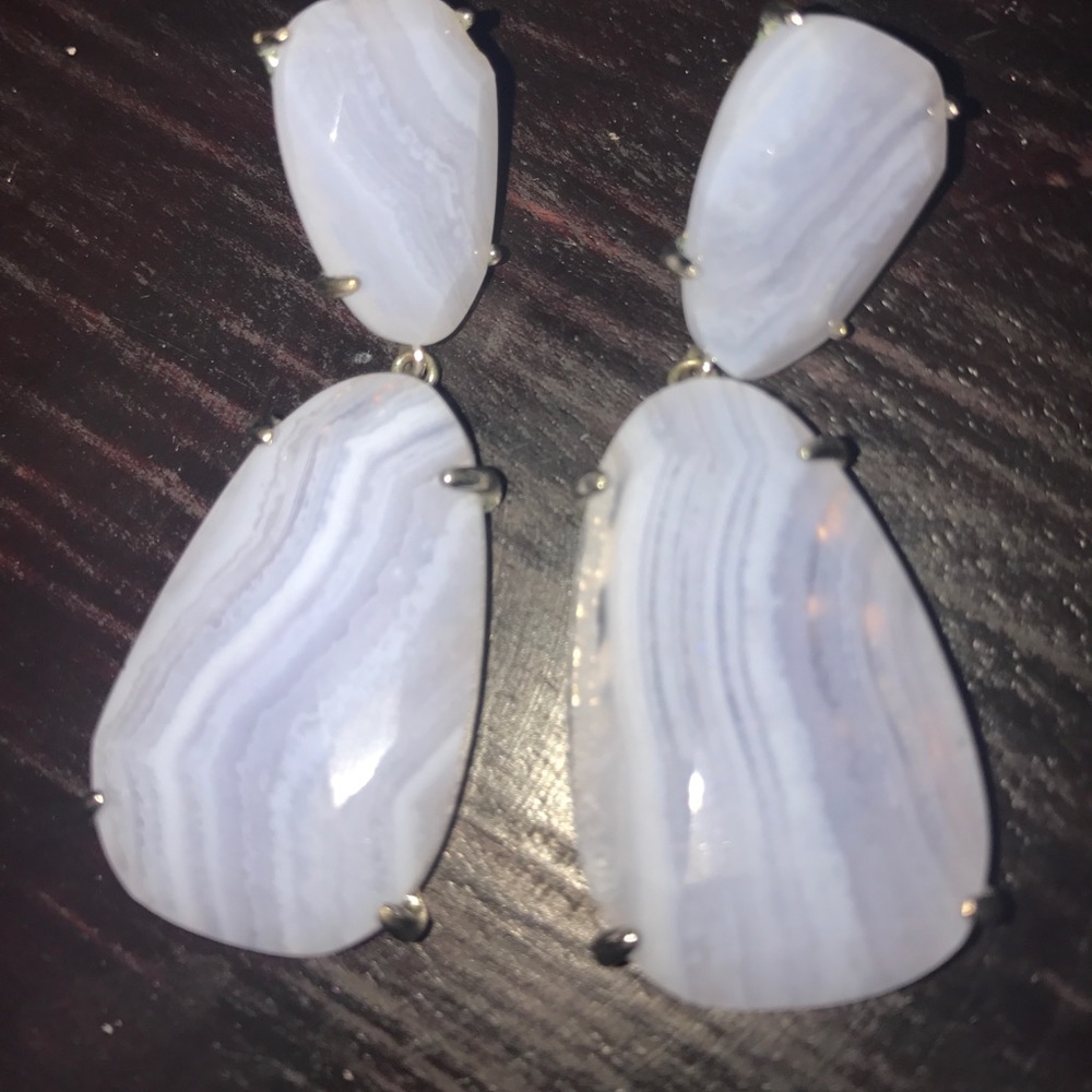 ❌sold❌ Kendra Scott earrings in blue lace agate