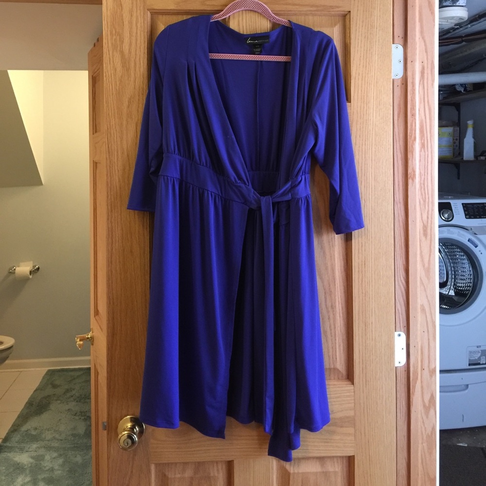 Blue wrap dress
