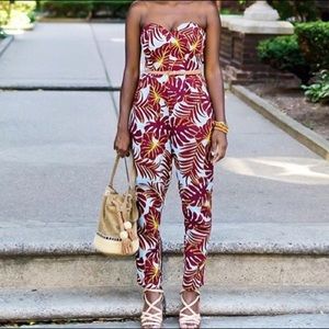 HM floral strapless jumpsuit