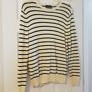 Cream and navy striped sweater