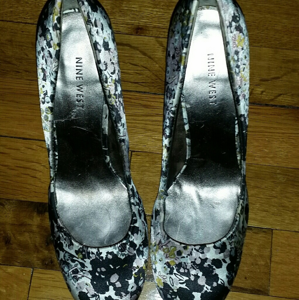 Floral Cork Heel Pumps