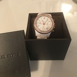 White and Rose Gold Michael Kors Watch