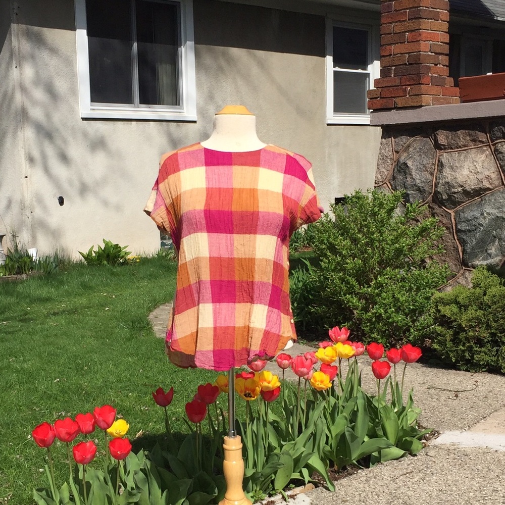 Posy Plaid Top