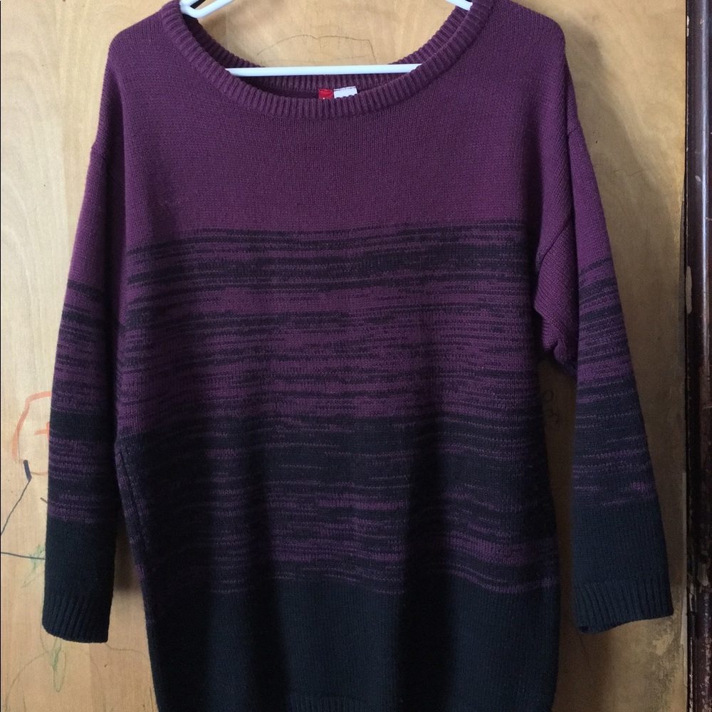 Oversized Purple and Black Sweater