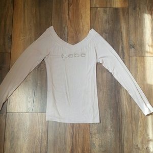 bebe logo v-neck top