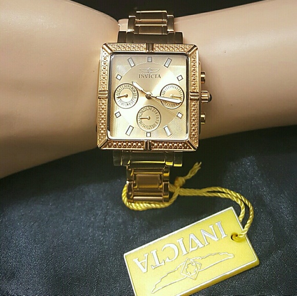 Big  sale,NWT Invicta Mineral crystal gold watch