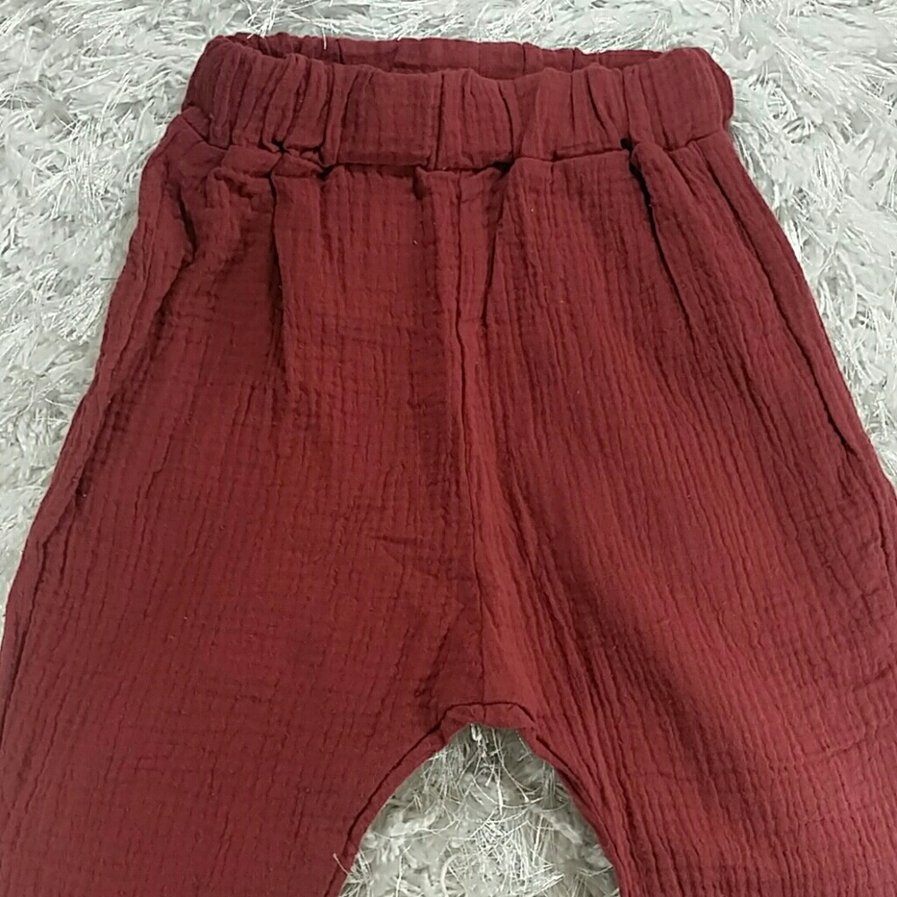 SALE***Maroon Crepe Shorts Harem pants. Kids - Picture 1 of 4