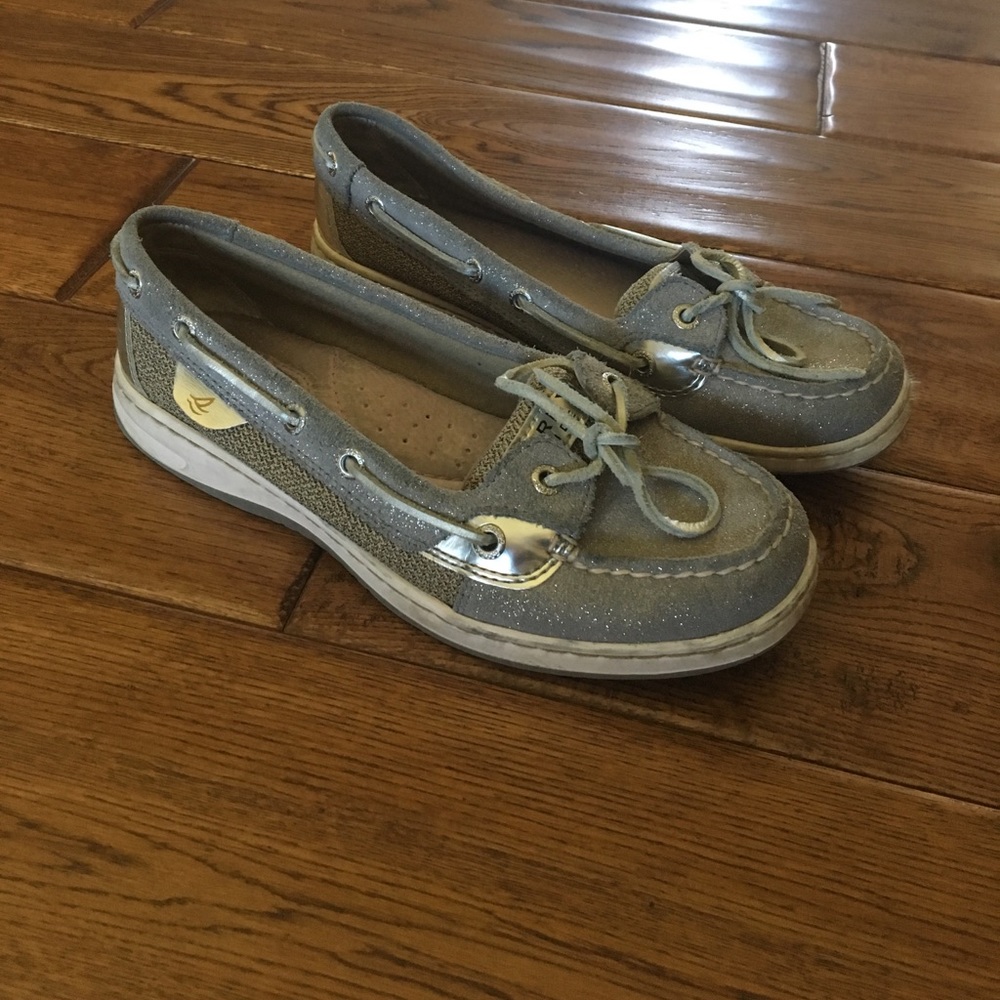 Silver Sperry Top-Sider boat shoes