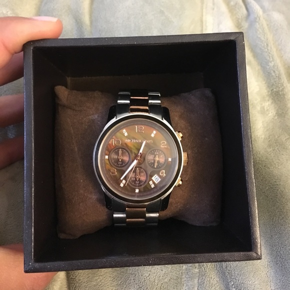 Michael Kors Rose Gold and Silver with dark face