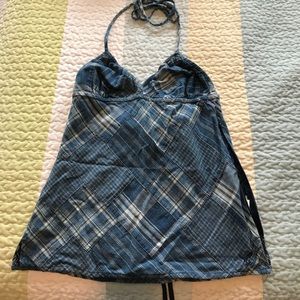 Plaid patchwork tank