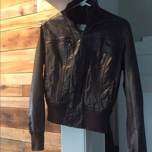 Leather (Faux) Bomber Jacket