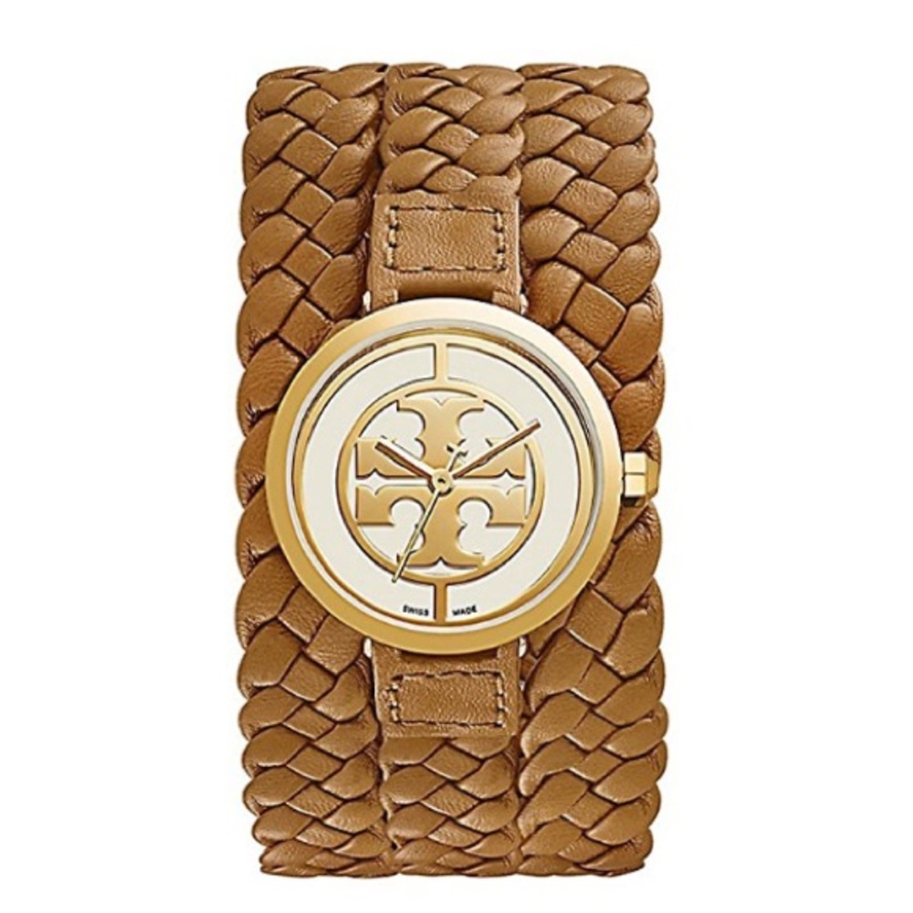 Tory Burch brown leather wrap watch