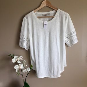 Jcrew Lace detail short sleeve