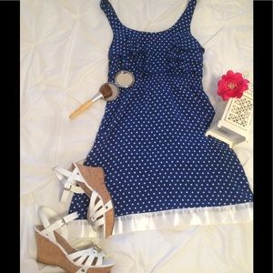 Blue and White Polka Dot Dress