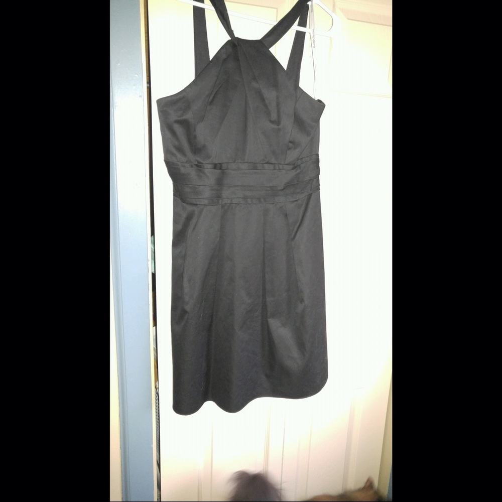 Solid black cocktail dress