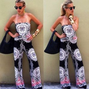 Bohemian strapless Jumpsuit