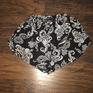 Black and white shorts