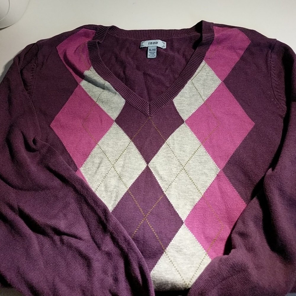 CLEARANCE?!! IZOD Purple Argyle Sweater