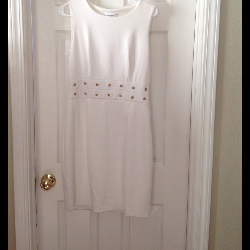 Calvin Klein off white/gold dress